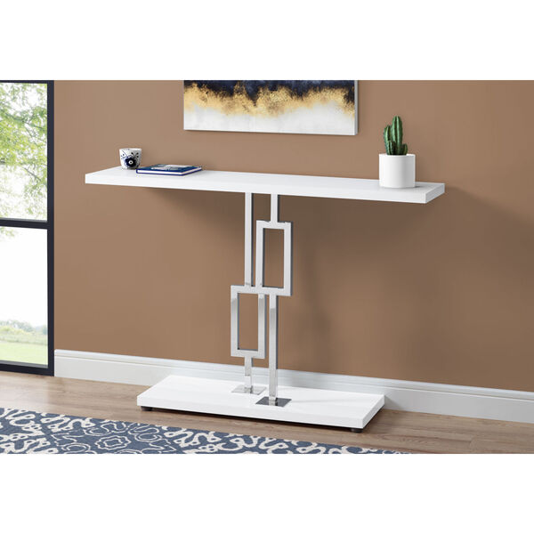 Andrew Glossy White 12-Inch Console Table, image 3